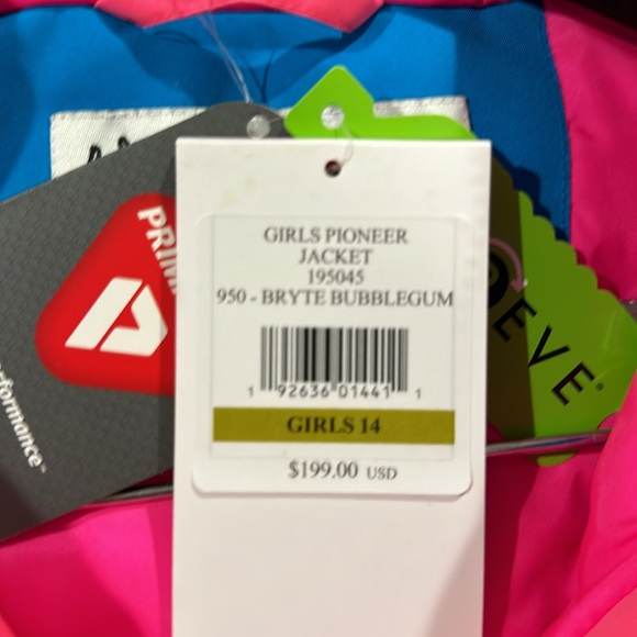 NWT - Spyder Girls Pioneer Jacket - Size 14 - Color:  Bryte Bubblegum - Picture 4 of 4